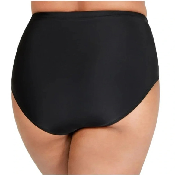 NWT Island Escape Plus Size Swim Bottoms Women's Black High Waist Size 24W - Picture 2 of 9
